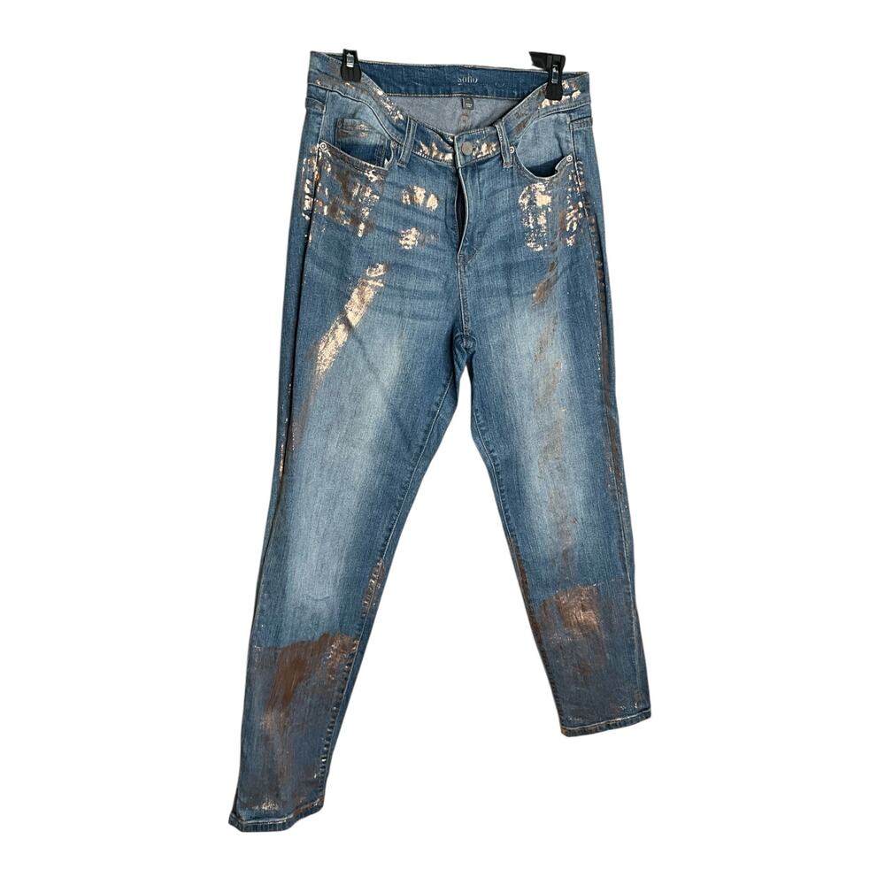 New York & Company‎ Soho pink Foil Jeans sz 10